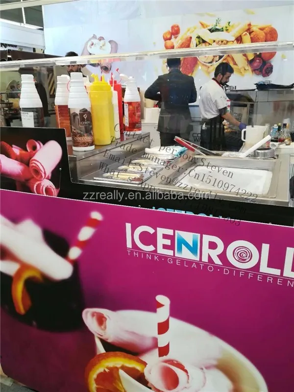 Ce Approved 304 Stainless Steel Egypt Rolled Fry Ice Cream Machine Ice