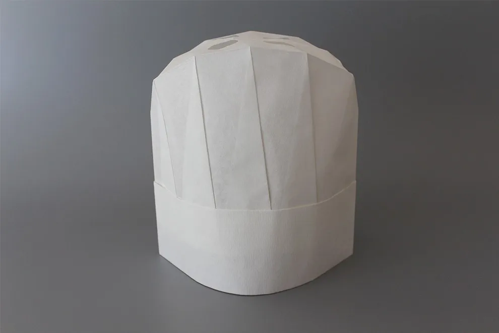 China Factory Disposable Crepe Paper Round Top Chef Hats Paper Cook Hat