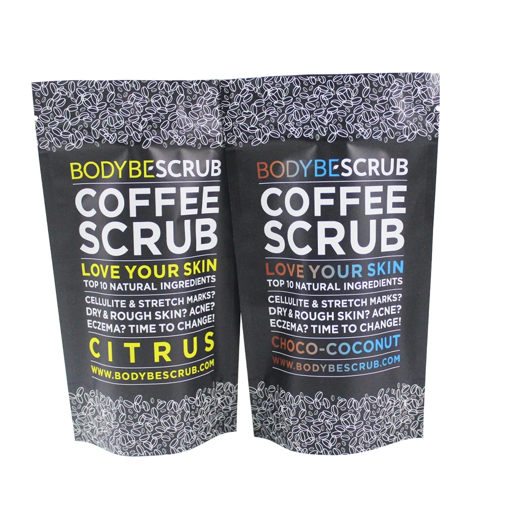 Heat Sealed 20g Coffee Body Scrub Packaging Stand Up Foil Lined Plastic