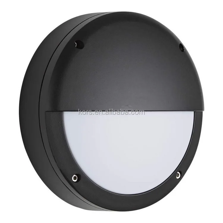 Outdoor E27 Bulkhead Light Fitting 60w Round Black White Dia 350mm Ip54