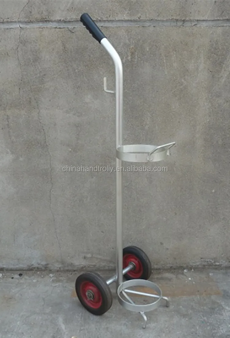 Aluminium Type Gas Oxygen Cylinder Cart Hand Trolley Two Wheel For