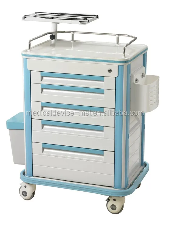 Medical Trolley Plastic Medicine Trolley/crash Cart/emergency Trolley