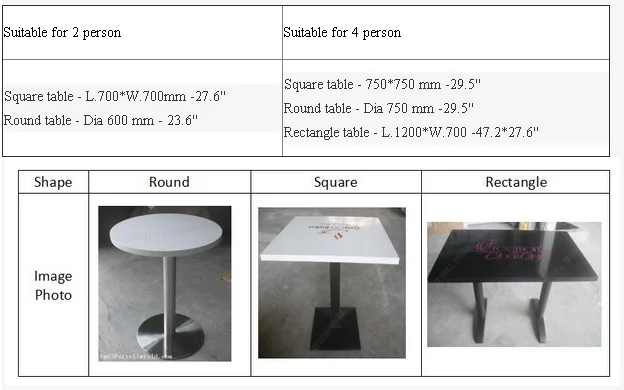 Fast food  chinese acrylic solid surface restaurant dinning table and chairs