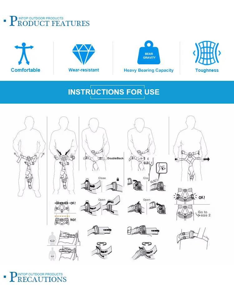 Hot Sale Outdoor Professional Climbing Safety Belt Climbing Harness For Wholesale
