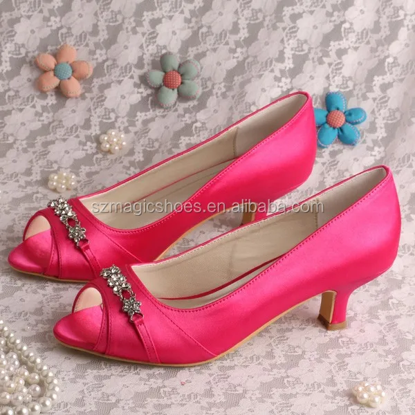 low heeled pink shoes