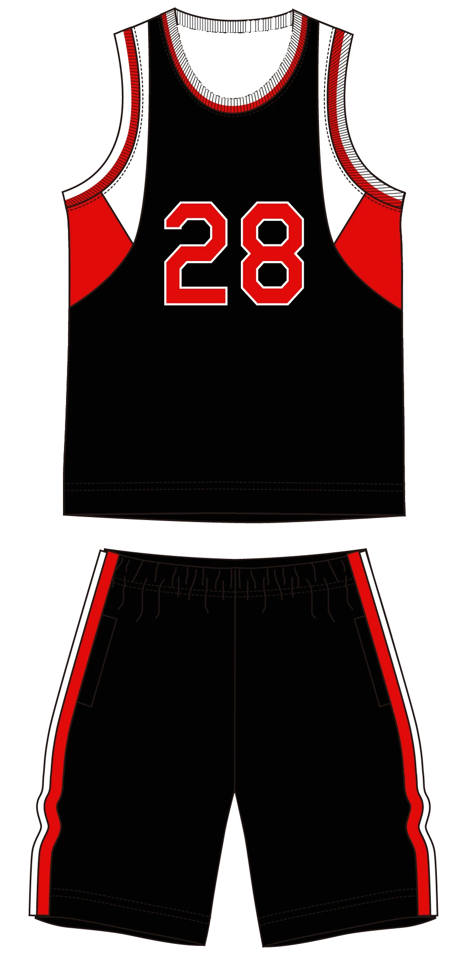 Custom Basketball Uniform Sets Cheap Sublimation Black And Red