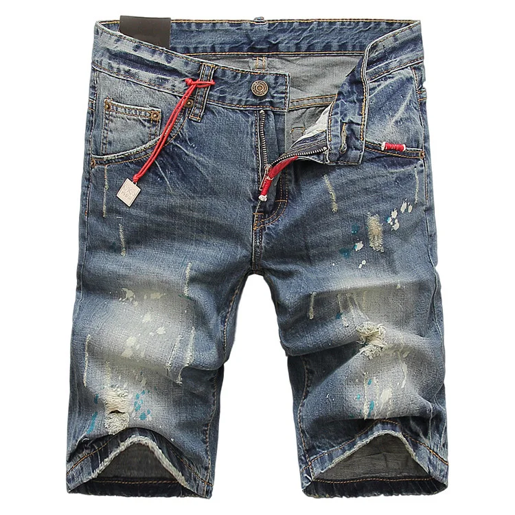 M/&S/&W Mens Classic Denim Pant Printed Washed Denim Long Straight Skinny-Fit Zipper Pants Jeans