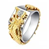 2018 New fashion white eye bead Gold dragon rings with Rhinestone