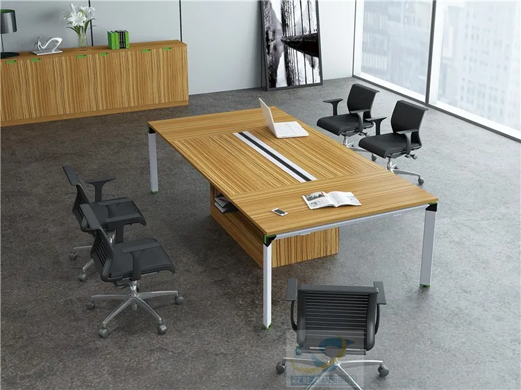 Modern 6 Person Conference Table Meeting Table Mfc Steel Leg Conference ...