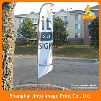 Outdoor Teardrop Flag Pole Banner Stands Vertical Advertising Flag