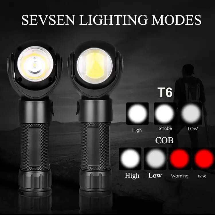 waterproof portable 360 degree rotation flashlight