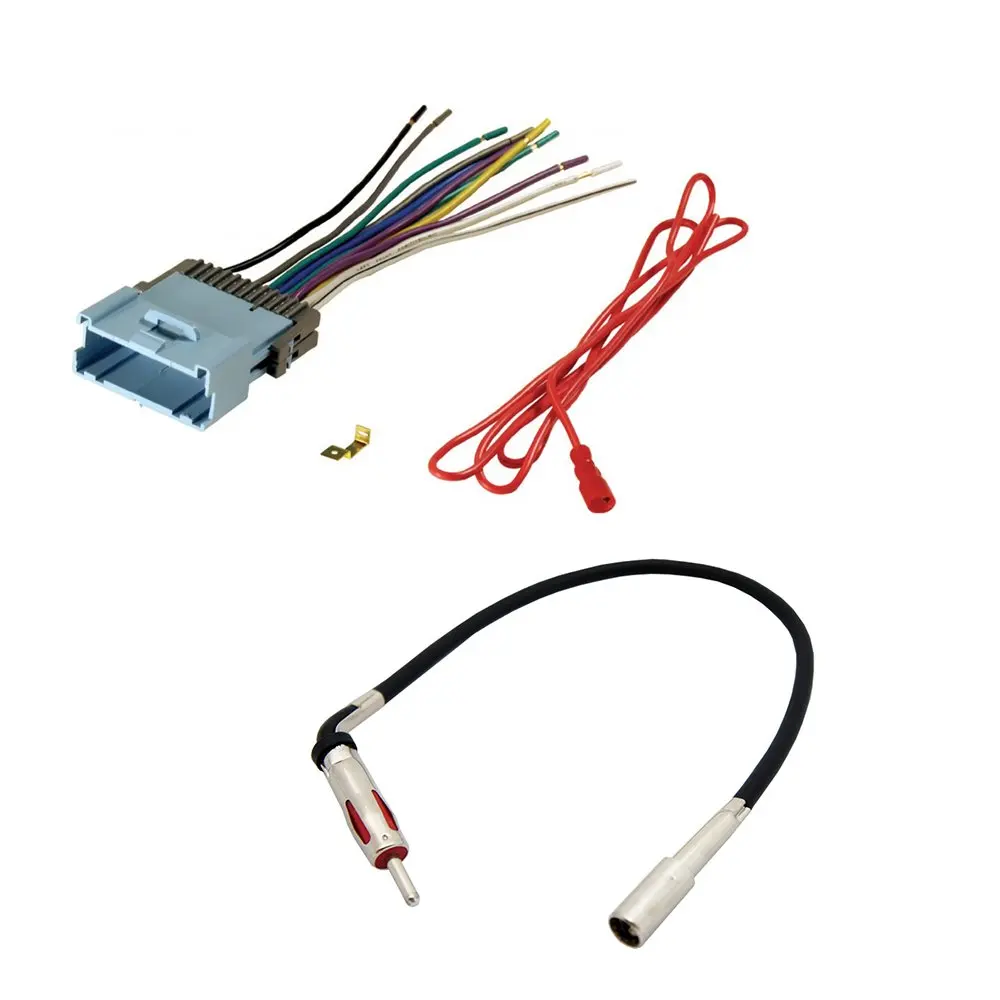 AFTERMARKET CAR STEREO RADIO RECEIVER WIRING HARNESS + RADIO ANTENNA ADAPTER FOR SELECT CHEVROLET AND PONTIAC