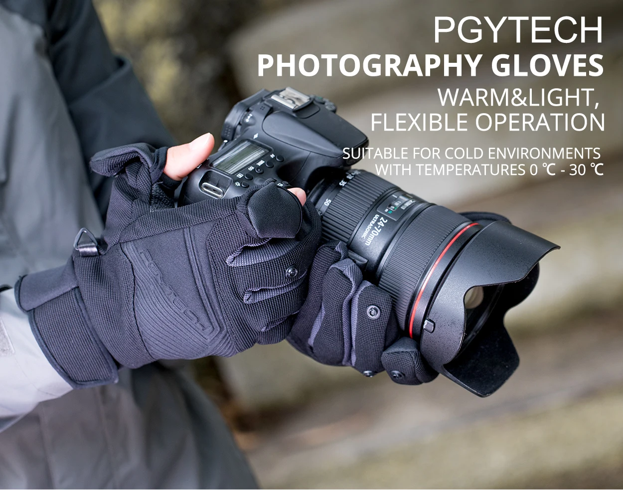 PGYTECH photography gloves outdoor mountaineering Ski Riding Flip Windproof Waterproof Touch Screen Multifunction Flying Gloves