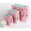 Custom size waterproof heart share pattern thank you style pink shopping pepar bag with handle