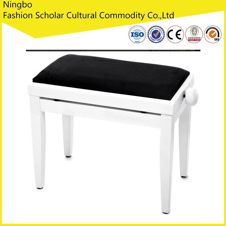 Wooden Ajustable Piano Bench White Matt Buy Bench For Pianos