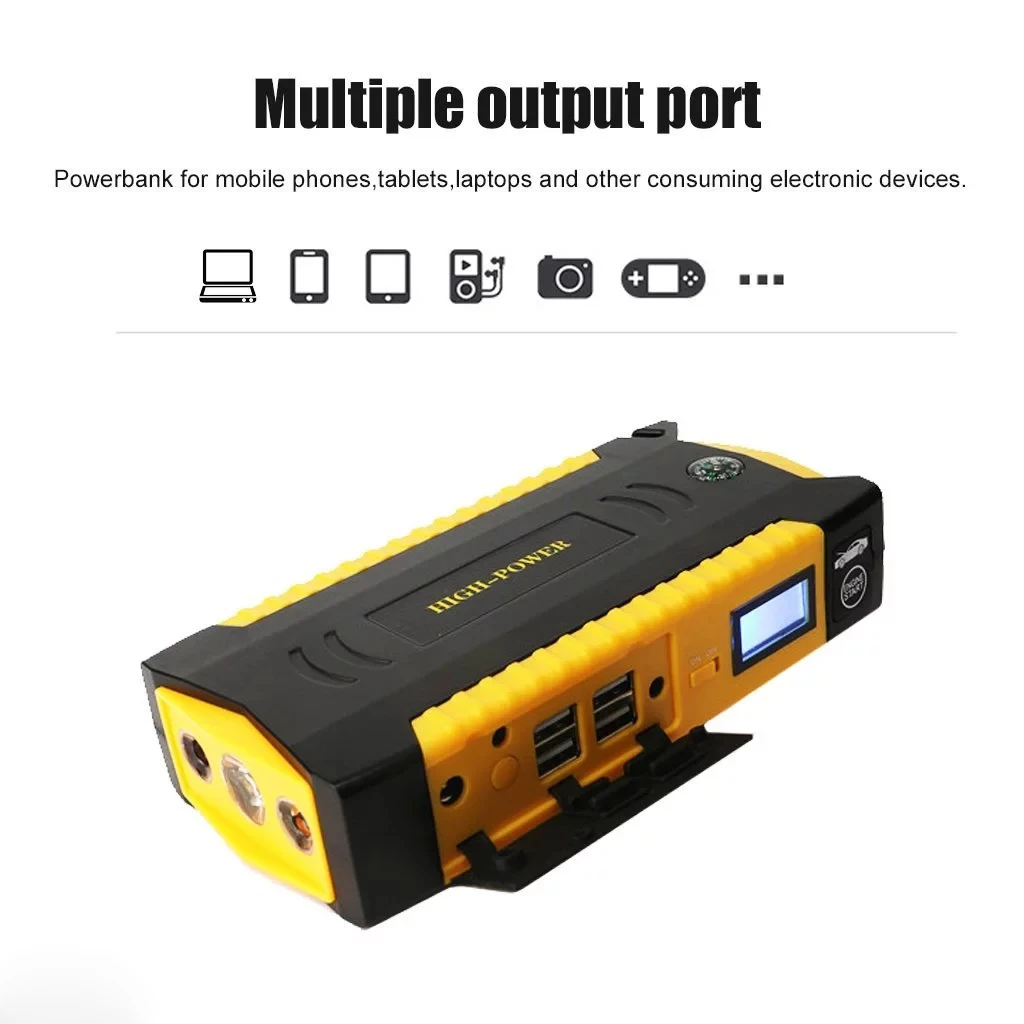 18000mah portable  car battery booster jump starter  600a with air compressor