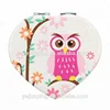 heart-shaped make up foldable chromed make up shell cosmetic compact mirror