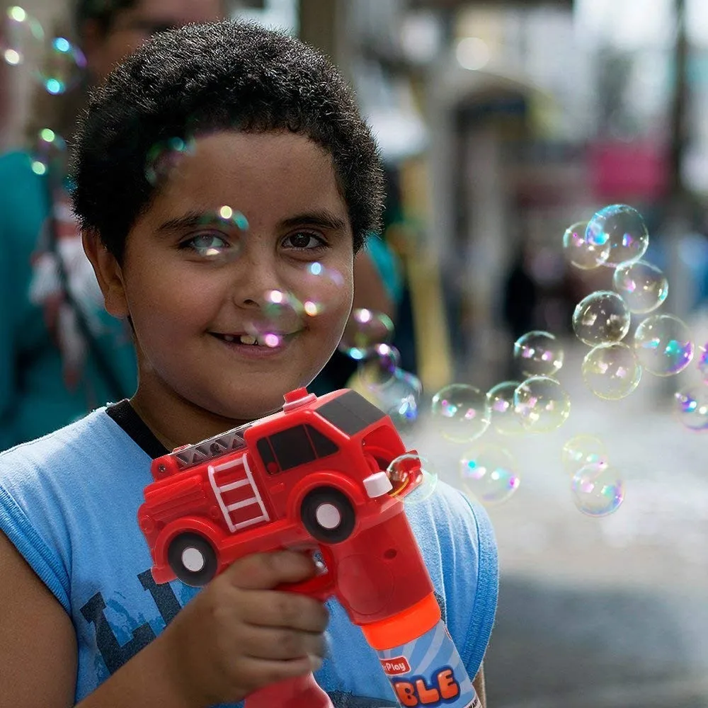Light Up Fire Truck Bubble Blaster Shooter Gun Bubble Machine Gun Led Bubble Blower Gun,Bubble
