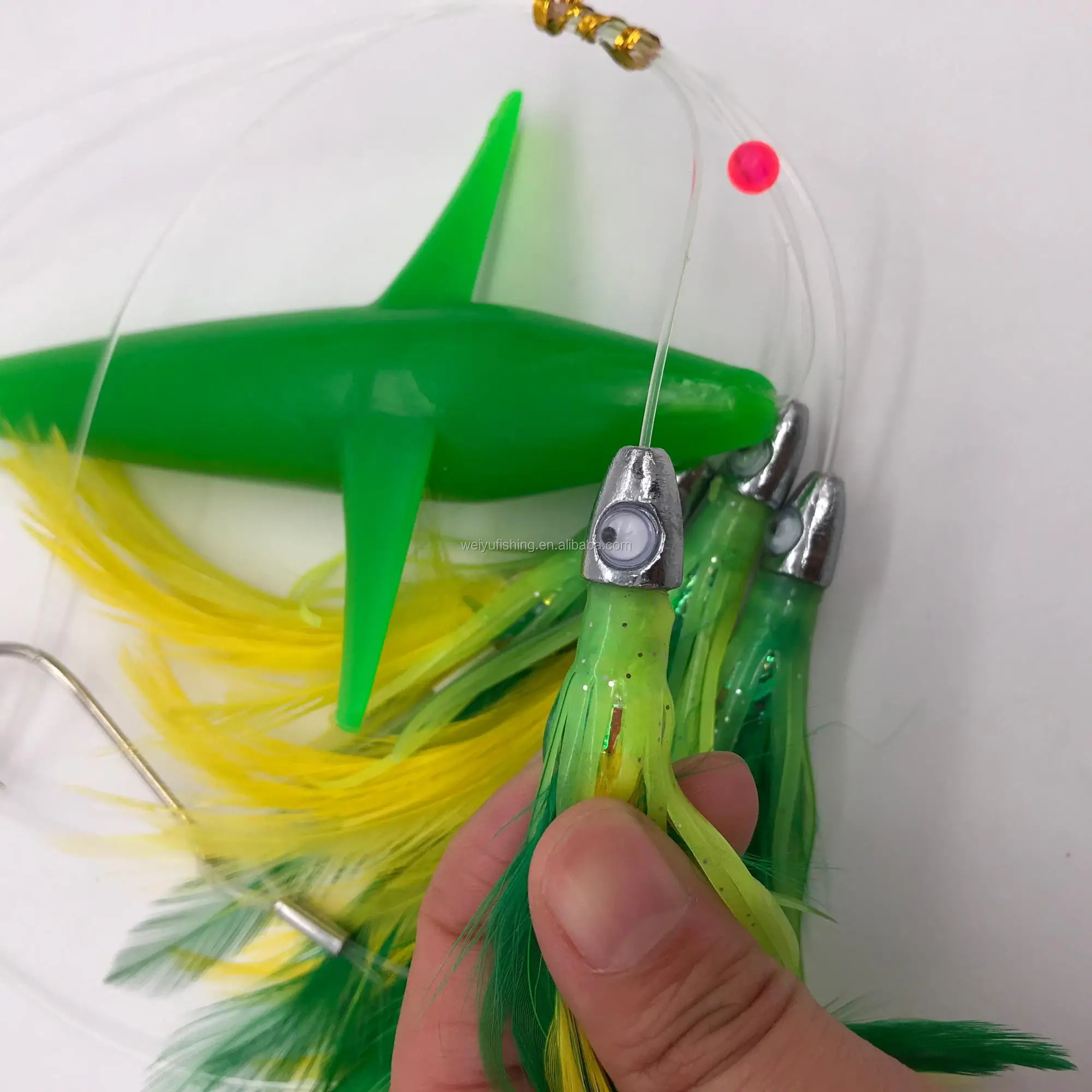 Tuna Feather Lead Jig Trolling Fishing Daisy Chain Saltwater Trolling