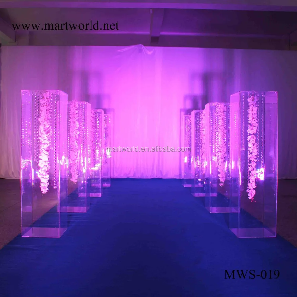 Acrylic Clear Square Pillar Wedding Stand For Wedding Decoration