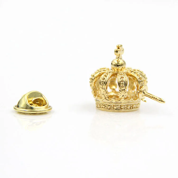 Wholesale 3d Crown Shaped Crystal Lapel Pins Gold Crown Lapel Pins Buy Lapel Pins,Crown Lapel