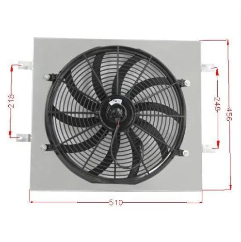 ALUMINUM SHROUD+12 INCH FAN KIT FOR HONDA CIVIC DEL SOL INTEGRA DC RADIATOR E