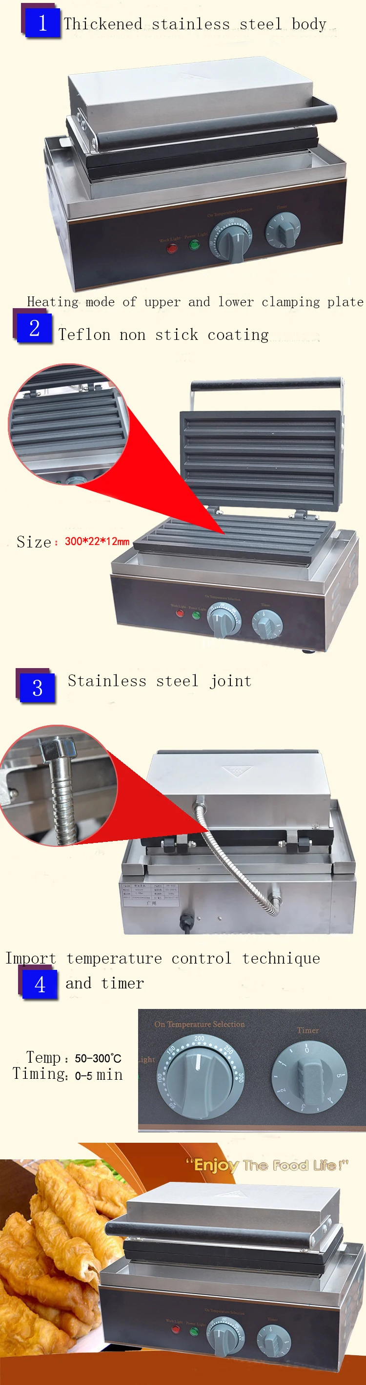 5 Solid Churros Fritters Making Machines Stainless Steel Churros Machine Churros Makers