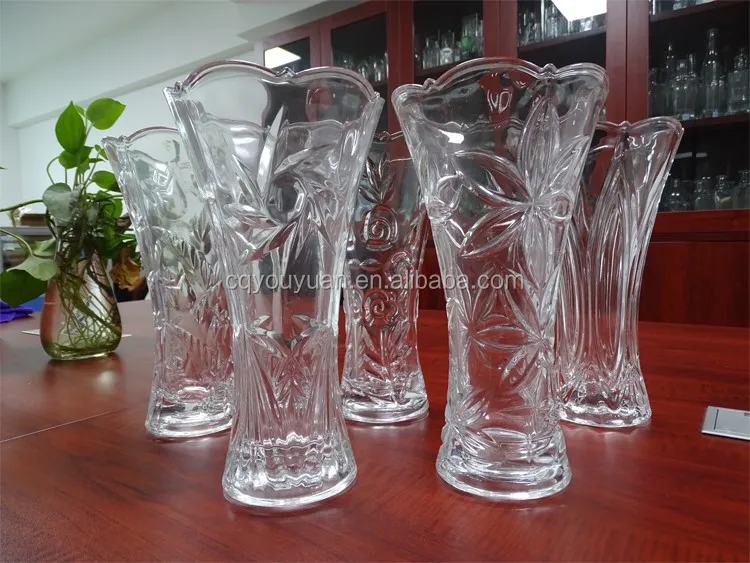 80cl V Shaped Vases For Flower Arrangements Large Clear Glass Flower