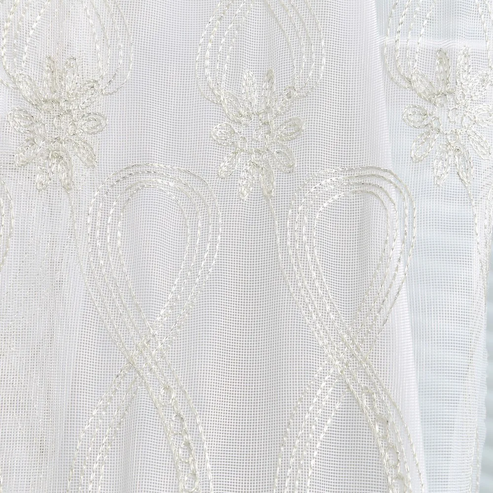 Royale beauté main brodé blanc sheer dentelle rideaux pour salon ...