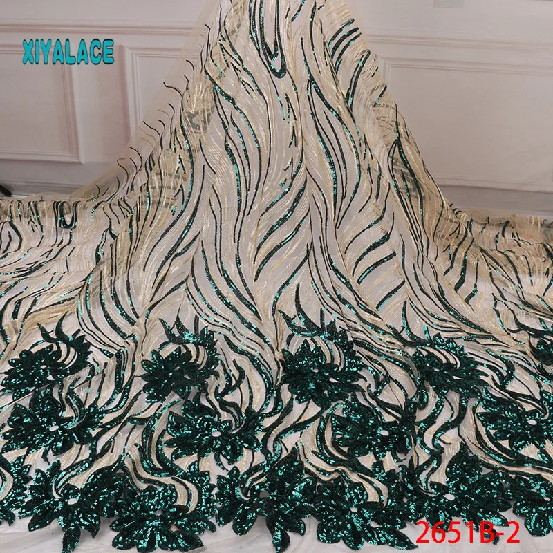 African Embroidery Tulle lace Design French Mesh Lace Fabric For wedding lace with sequins XZ2651B
