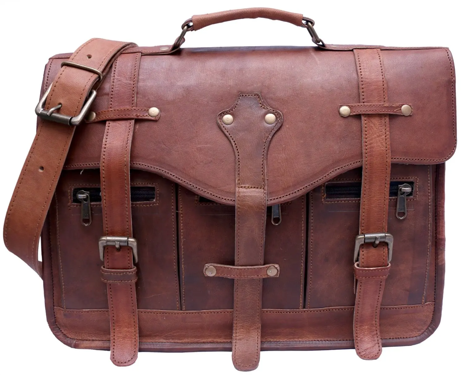 ladies brown leather laptop bag