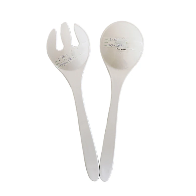OEM Latest kitchen accessories children baby spoon fork set long handle OEM melamine salad spoon custom print plastic fork