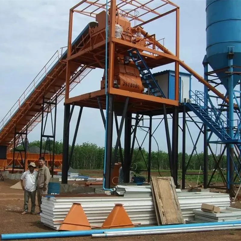 Hzs60 Stationary Concrete Batching Plant With Belt Conveyor - Buy Hzs60 ...