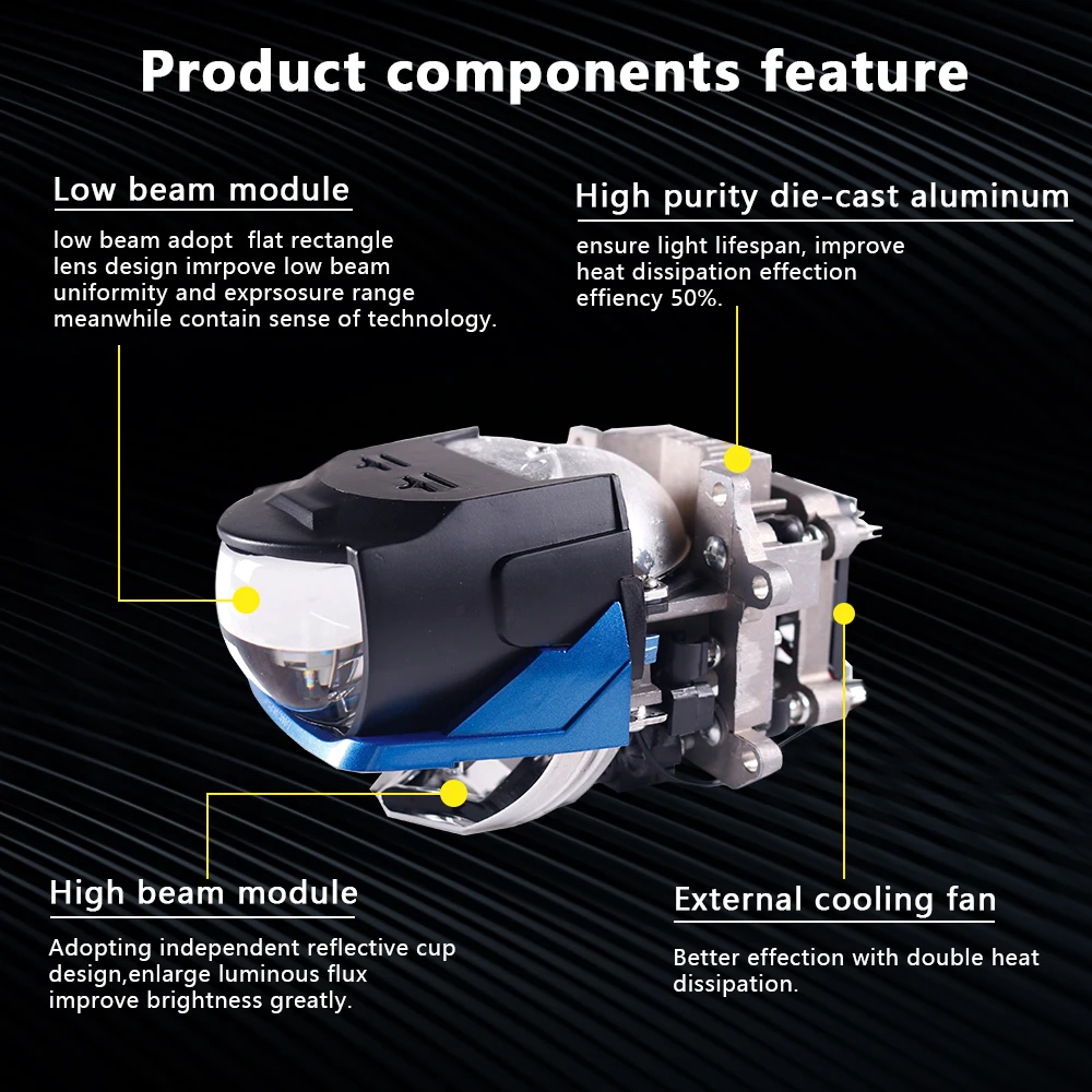 2020 New L92 L93 L95 Laser Headlight 6000k Bi Led Projector Lens