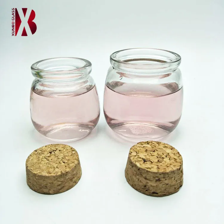 Candle Jars With Cork Lids Cute Glass Pudding Jar 100ml 200ml 300ml