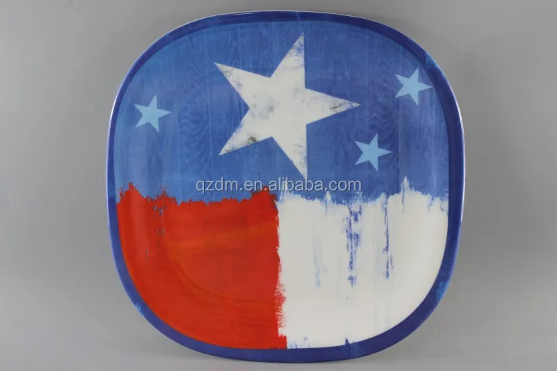 Square melamine dinner plate 8-11"
