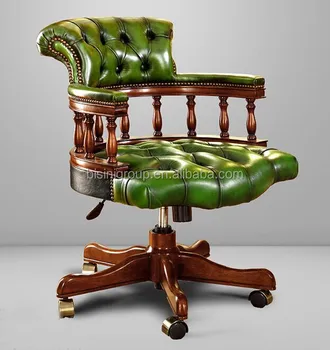 Exquisite American Style Green Genuine Leather Ceo Chair For American Style Green Genuine Leather