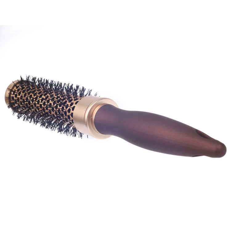 EUREKA 8616CEG-BR Aluminum Barrel Hair Brush Heat-resistant Ceramic Painting Brush Anti-slide Handle Round Hair Brush