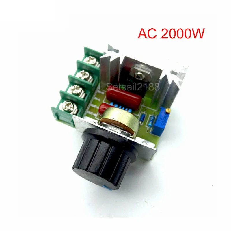 1Pc 50-220V 2000W Speed Controller Dimmers SCR Voltage Regulator Thermostat T_MA