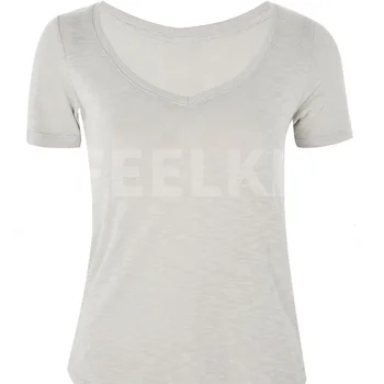 grey blank plain shirt neckline solid larger