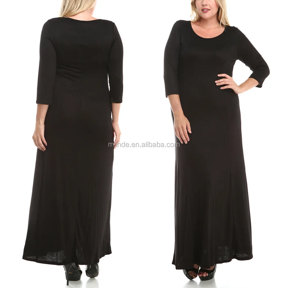 black plain maxi dress