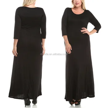 black plain dress long
