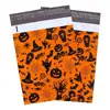 10x13" Halloween Shipping Poly Mailers Envelopes with Ghost Pumpkin Lantern Patterns, Black Hat, Spider Web Design