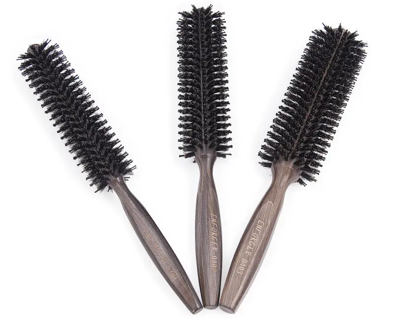 Russian Brand Flowers Round Hair Brush 100 Boar Bristles 14 Rows