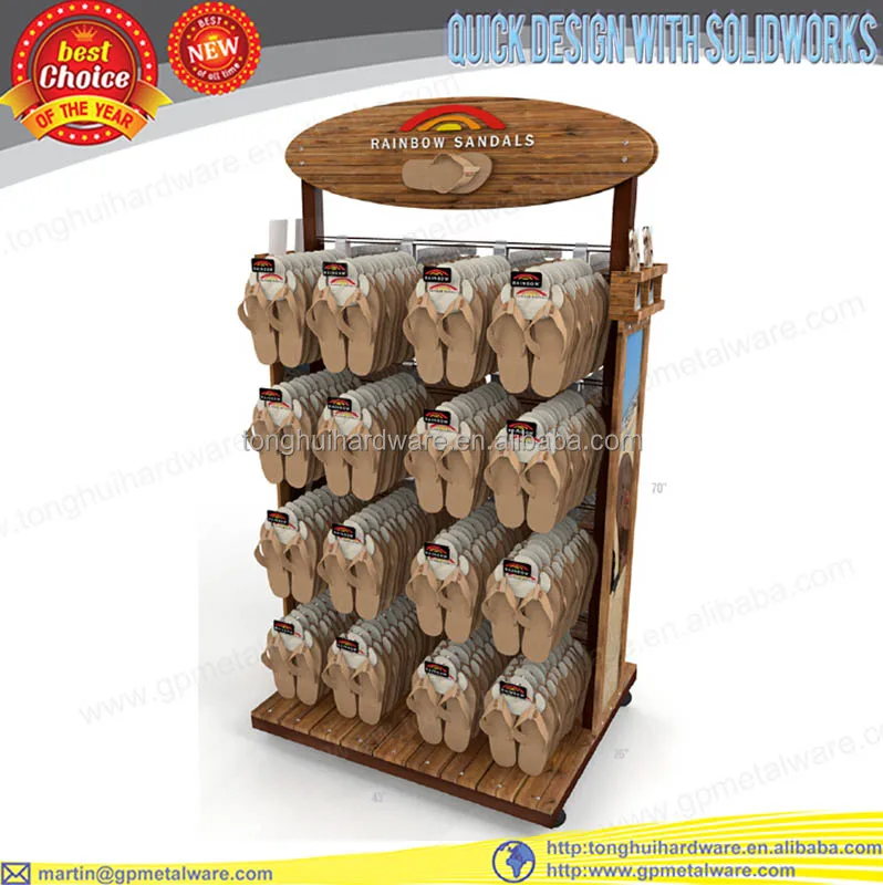 double side retail metal slippers display holder, View metal slippers display holder, leading