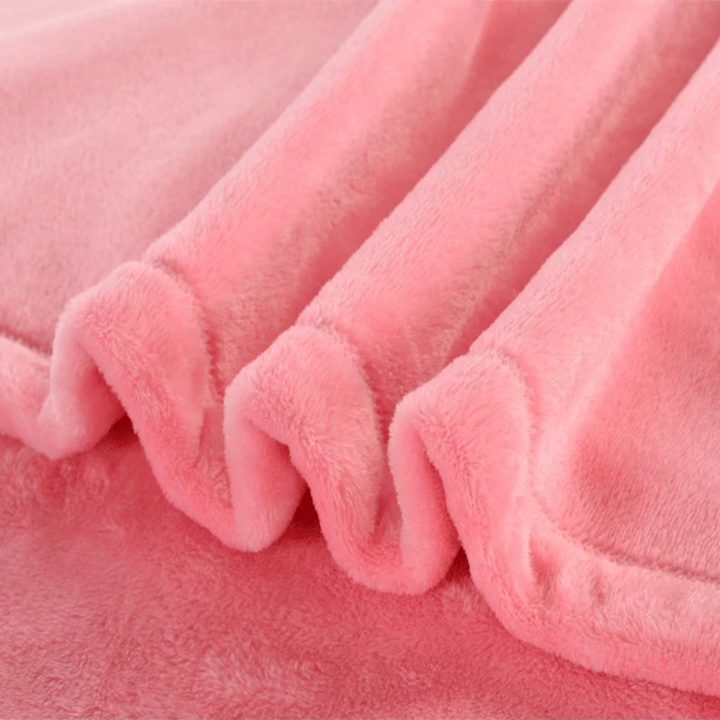 100 Polyester Microsoft Plush Fleece Blankets Custom Size Plain Color Wholesale Mink Flannel