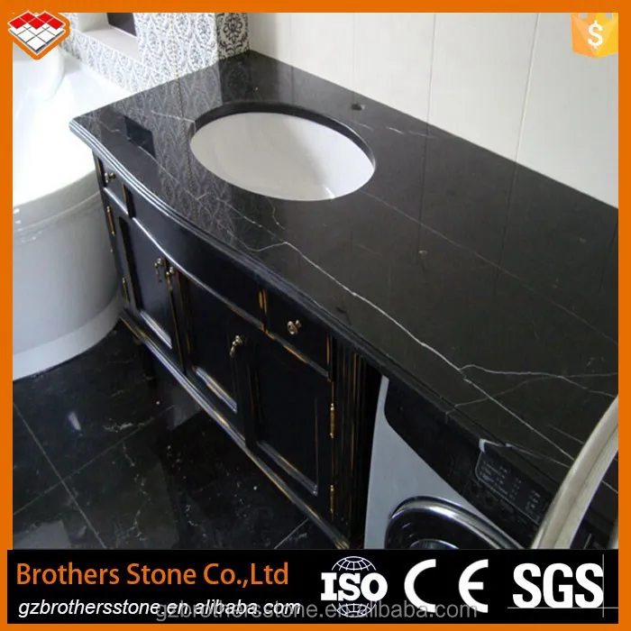 Baño azulejo de la pared de China losa de mármol negro marquina nero