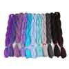 10pieces/batch 24" 60cm Folded 80grams Navy Neon Olive Green Lavender Lilac Vintage Pink jumbo braid 100 synthetic braiding hair