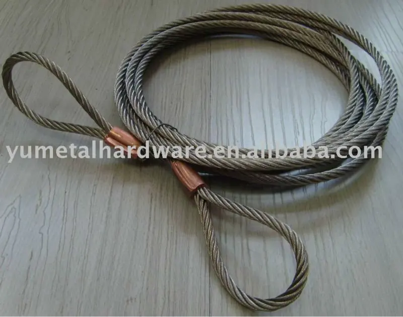 Stainless Steel Wire Rope Sling With Copper Ferrule And Snap Hook - Buy ...