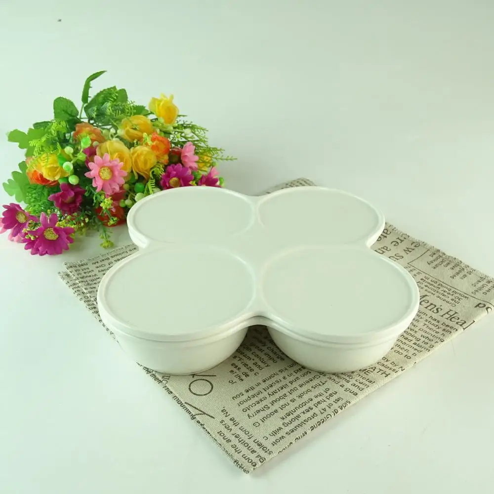 Sanbo Stock Cheap Wholesale White Catering Compartment Dinner Plates